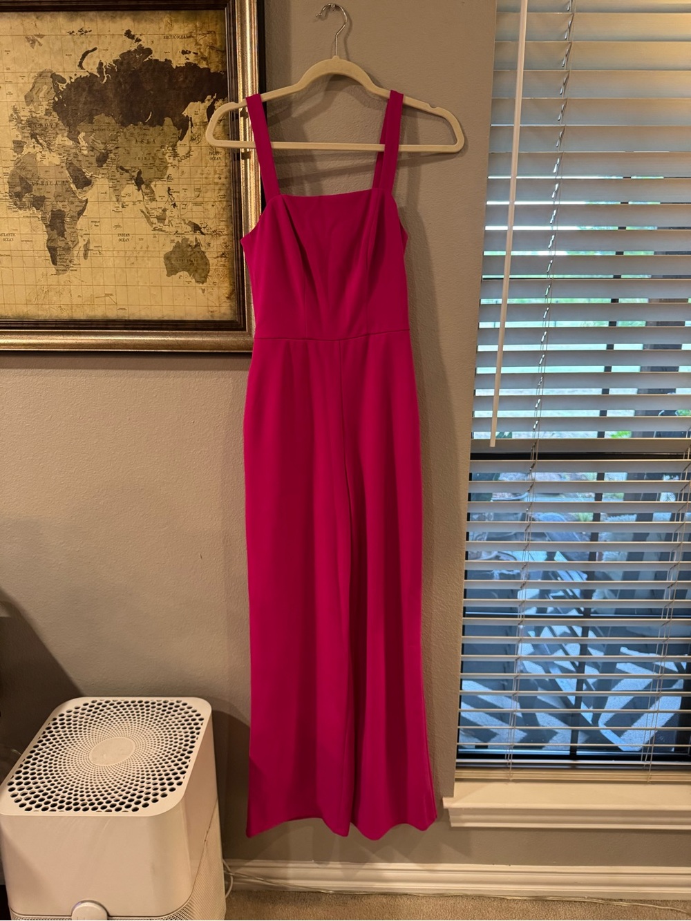 Women's Fuchsia Square-Neck Jumpsuit